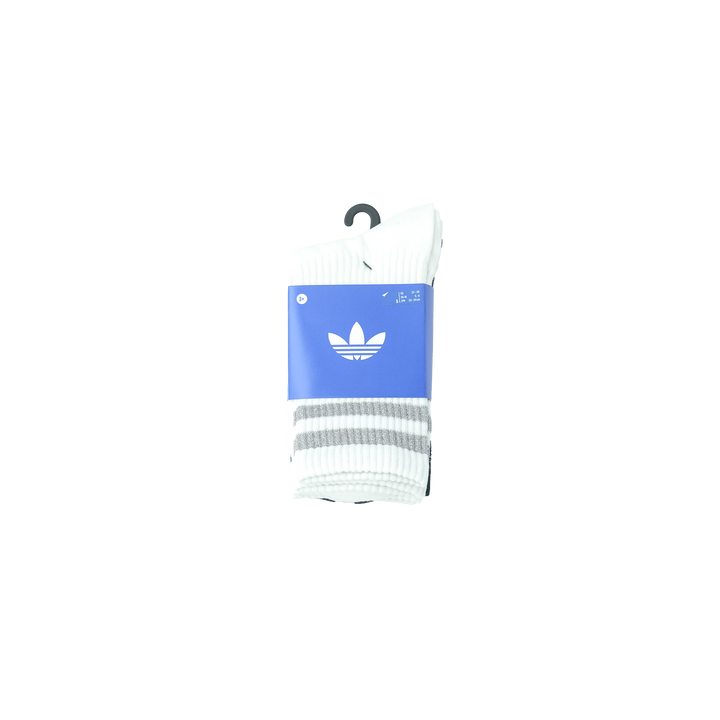 adidas Originals GLITTER TREFOIL CREW SOCK 3 PAIR PACK WHITE/ SILVER METALLIC/ BLACK