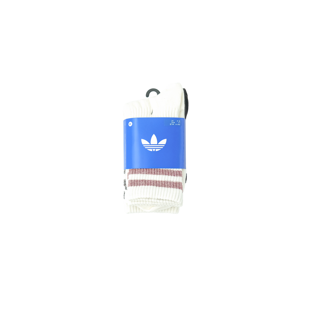 adidas Originals GLITTER TREFOIL CREW SOCK 3 PAIR PACK OFF WHITE/ AURORA COFFEE