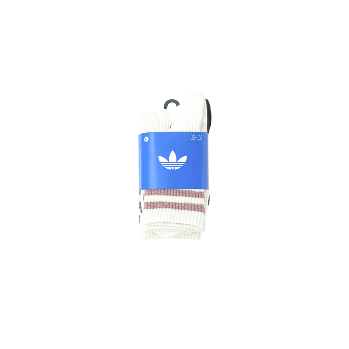 adidas Originals GLITTER TREFOIL CREW SOCK 3 PAIR PACK OFF WHITE/ AURORA COFFEE