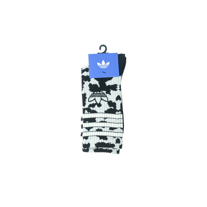 adidas Originals ANIMAL PRINT CREW SOCK 2 PAIRS OFF WHITE/ BLACK