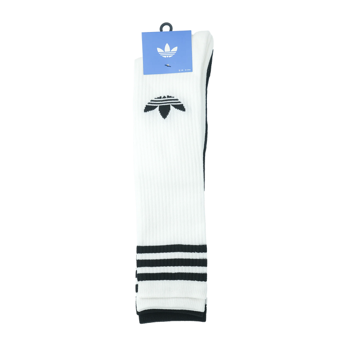 adidas Originals 3 STRIPES KNEE SOCKS 2 PAIRS WHITE/ BLACK