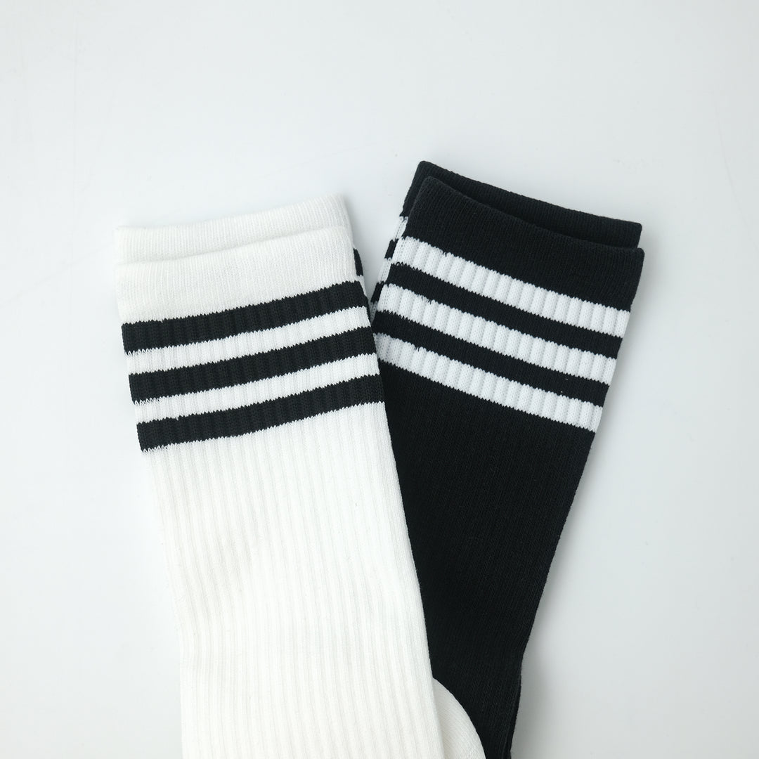 adidas Originals 3 STRIPES KNEE SOCKS 2 PAIRS WHITE/ BLACK