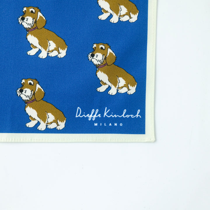 PET "SAUSAGE DOG AO" コットンハンカチーフ (クラシック) BLUE×WHITE