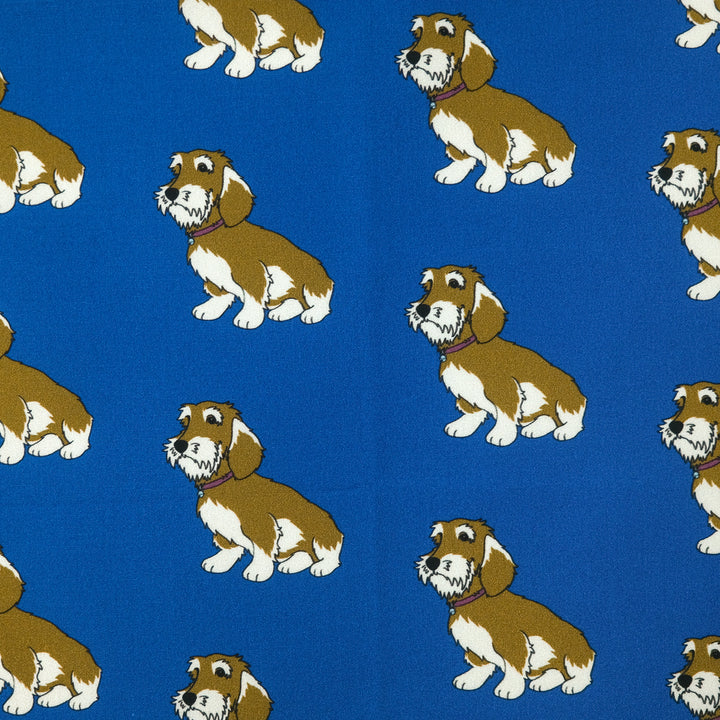 PET "SAUSAGE DOG AO" コットンハンカチーフ (クラシック) BLUE×WHITE