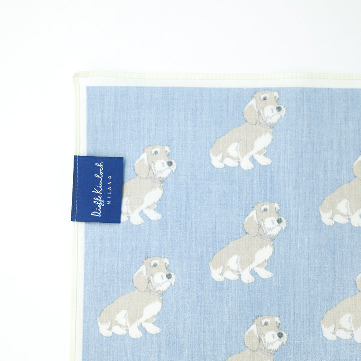 PET "SAUSAGE DOG AO" コットンハンカチーフ (クラシック) BLUE×WHITE