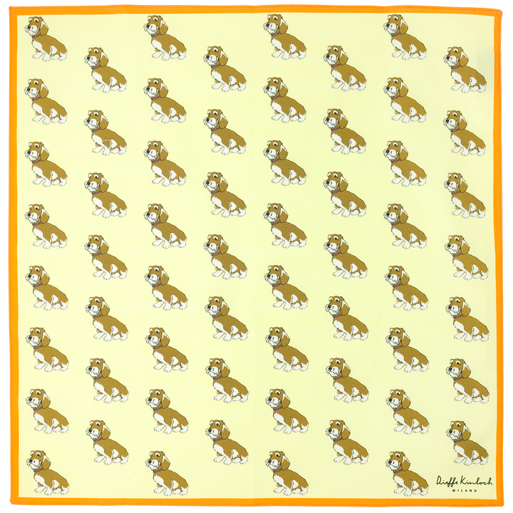 PET "SAUSAGE DOG AO" コットンハンカチーフ (クラシック) YELLOW×ORANGE