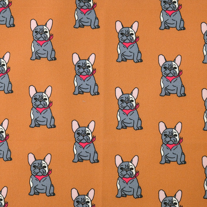 ORIGINAL "FRENCH BULLDOG" コットンハンカチーフ (クラシック) BROWN×PINK
