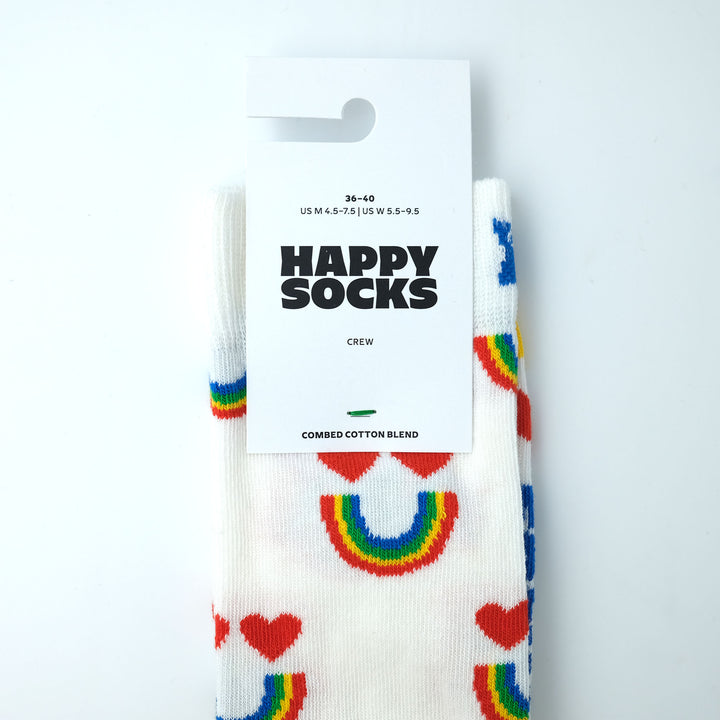 Happy Rainbow Sock WHITE