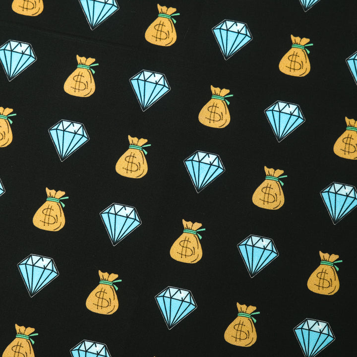 LAS VEGAS "DIAMOND & DOLLAR" コットン ハンカチーフ NAVY×YELLOW
