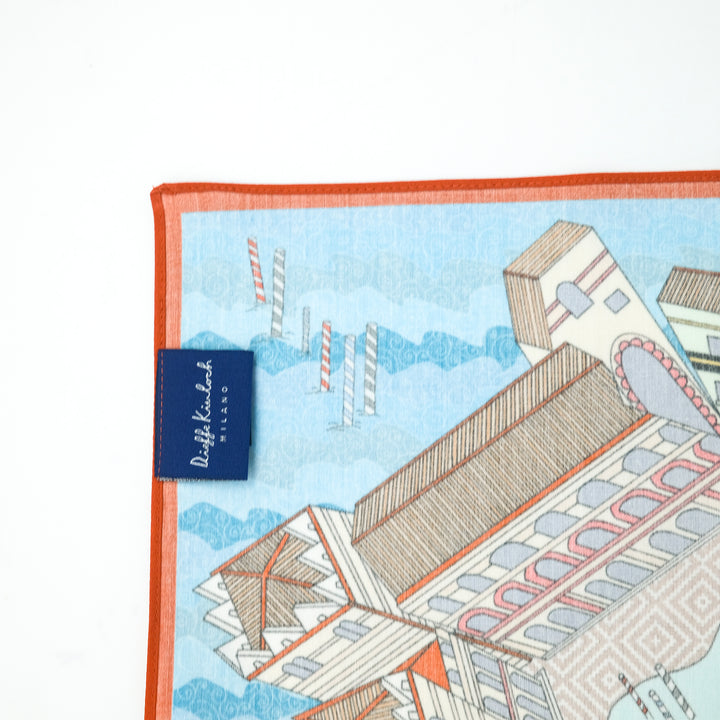 VENICE "VENICE" コットン ハンカチーフ（クラシック）BLUE×BROWN