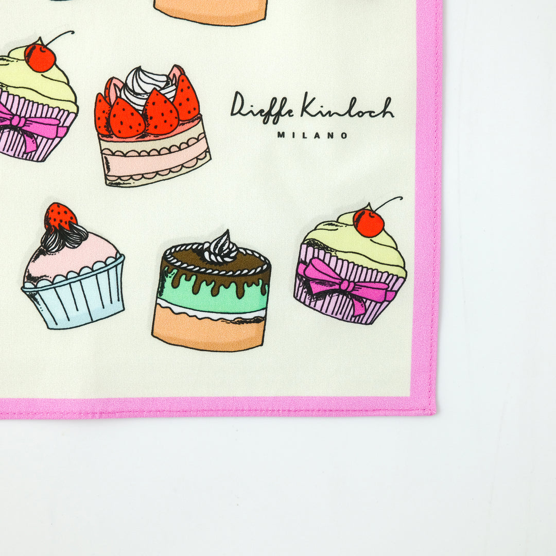PARIS "DOLCI" コットンハンカチーフ (クラシック) CREAM×PINK