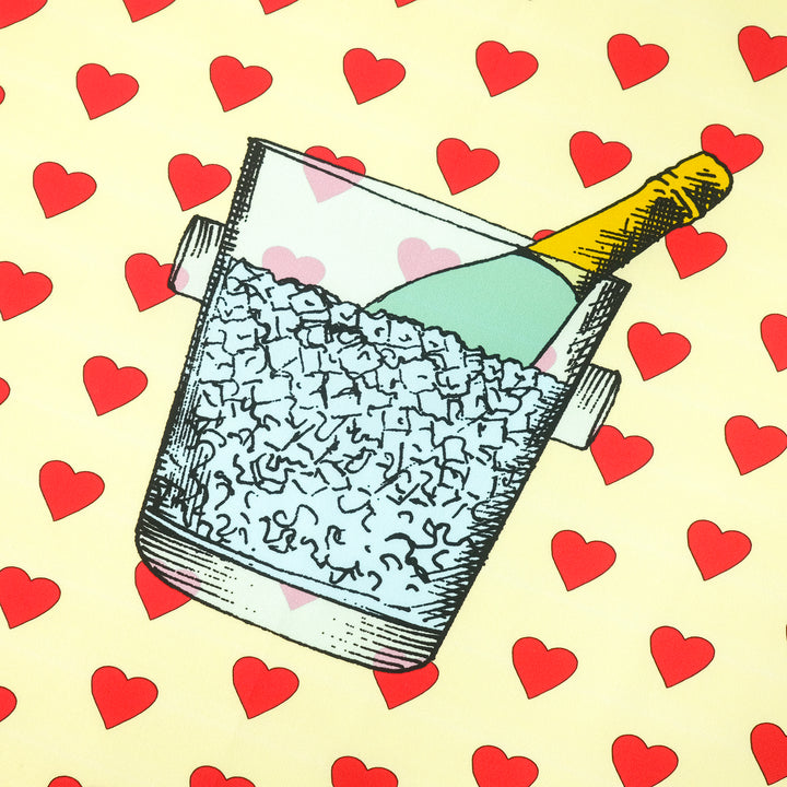PARIS "CHAMPAGNE & HEART" コットンハンカチーフ (クラシック) YELLOW×GREEN