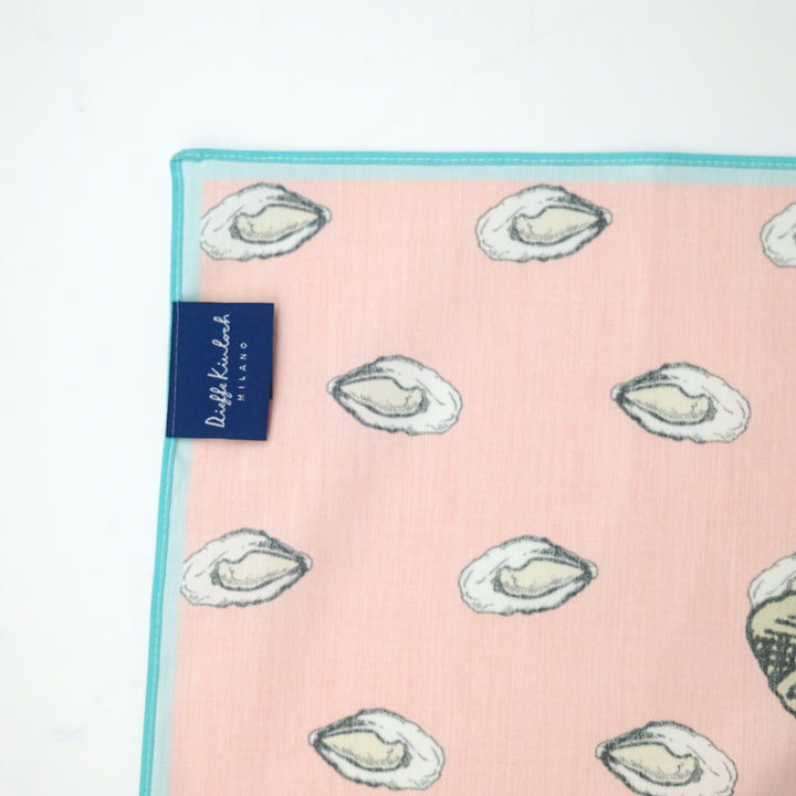 PARIS "OSTRICHE E CHAMPAGNE" コットンハンカチーフ (クラシック) ORANGE×BLUE