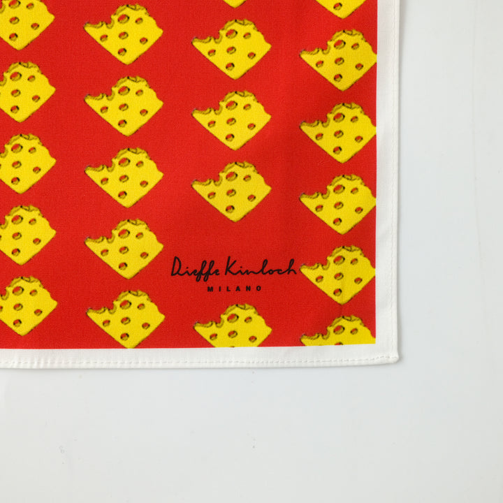 PARIS "FROMAGE" コットンハンカチーフ (クラシック) RED×WHITE