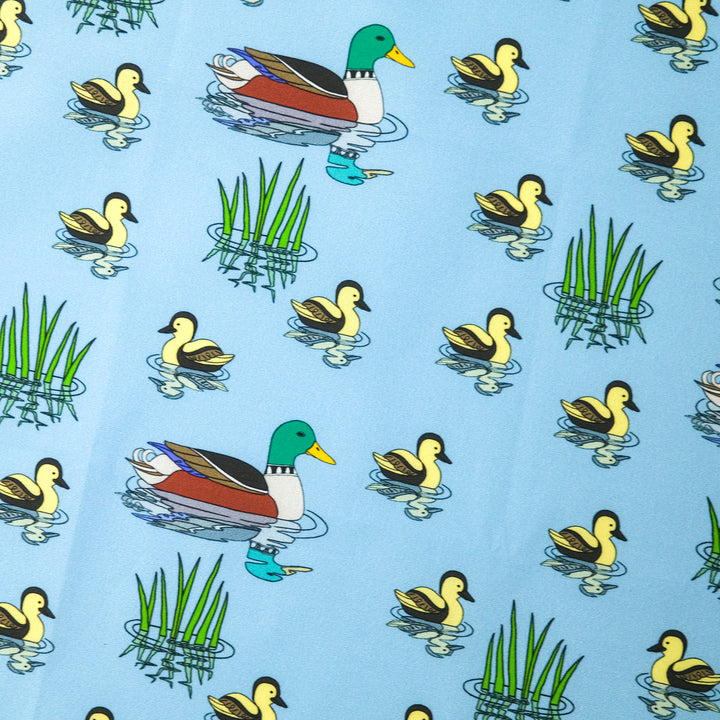 COMO "MAMA & DUCKLINGS A.O." コットン ハンカチーフ（クラシック）BLUE×BROWN