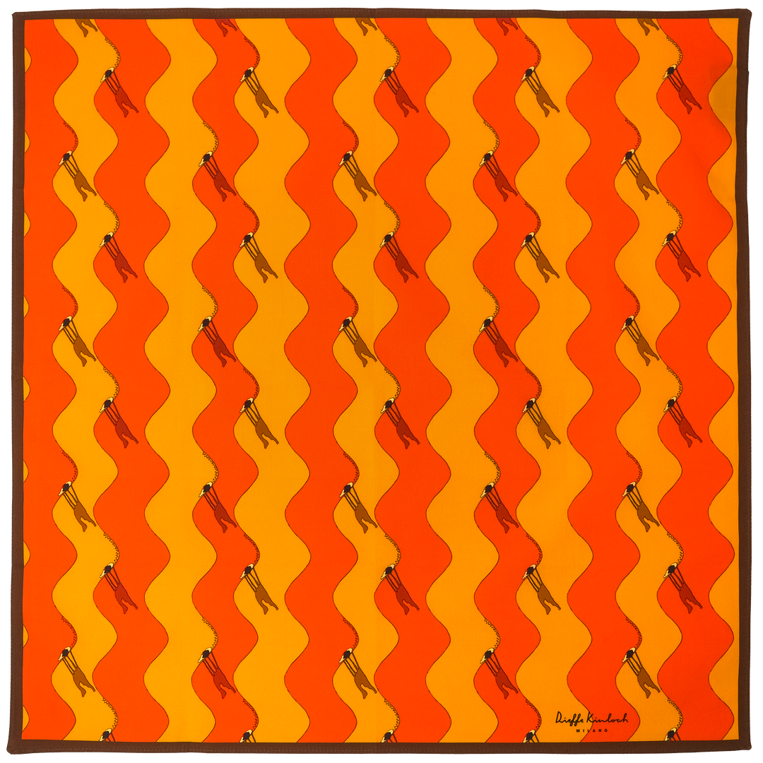 MARRAKECH "DUNE" コットン ハンカチーフ (クラシック) ORANGE×BROWN