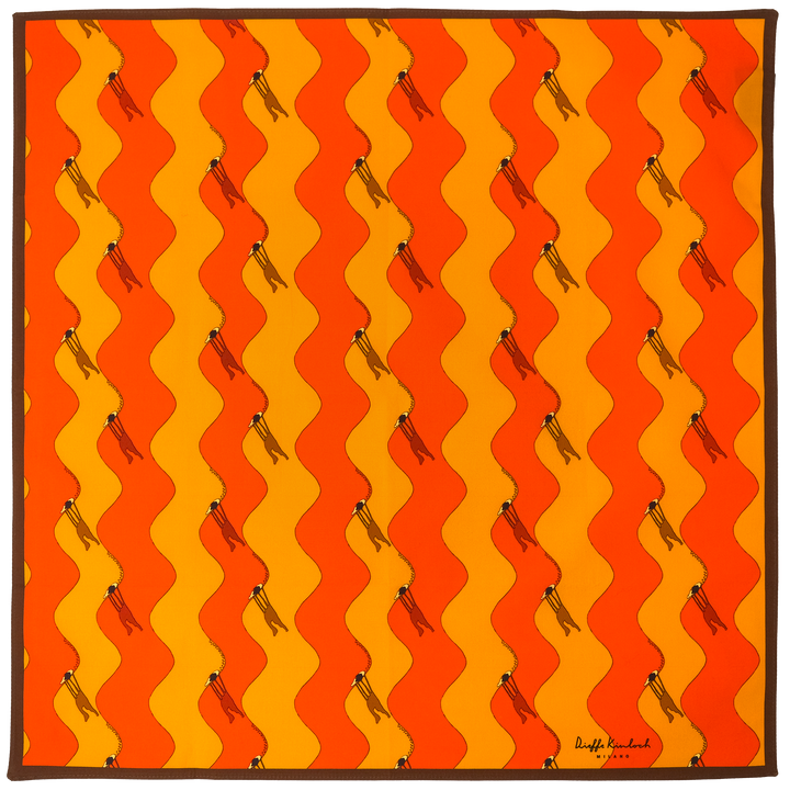 MARRAKECH "DUNE" コットン ハンカチーフ (クラシック) ORANGE×BROWN