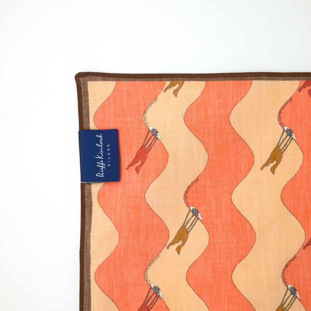 MARRAKECH "DUNE" コットン ハンカチーフ (クラシック) ORANGE×BROWN
