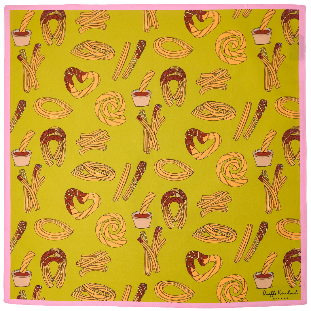 MADRID ”CHURROS”  コットンハンカチーフ (クラシック) MUSTERED×PINK