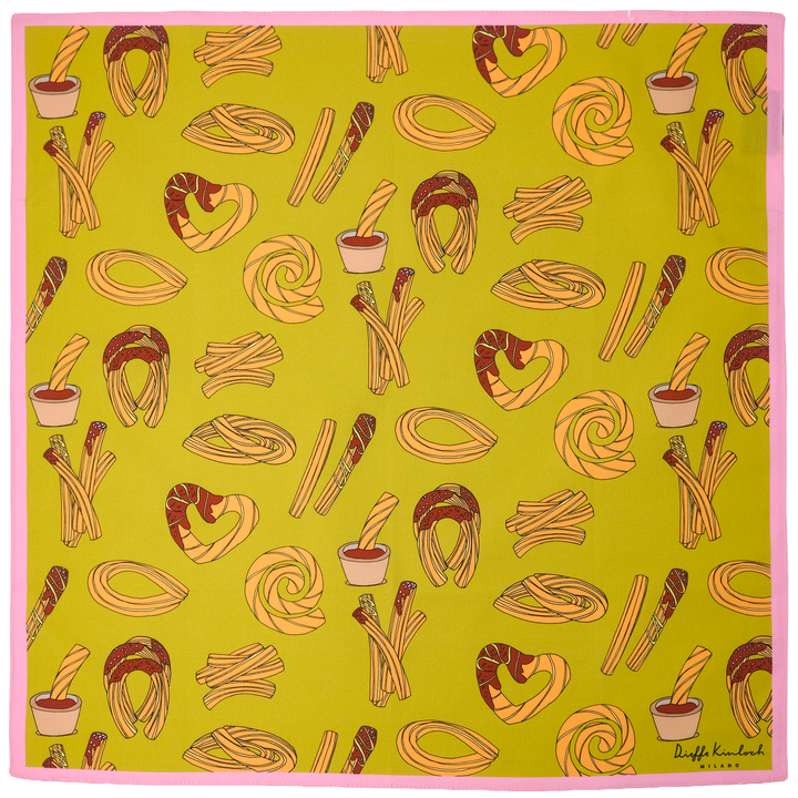 MADRID ”CHURROS”  コットンハンカチーフ (クラシック) MUSTERED×PINK