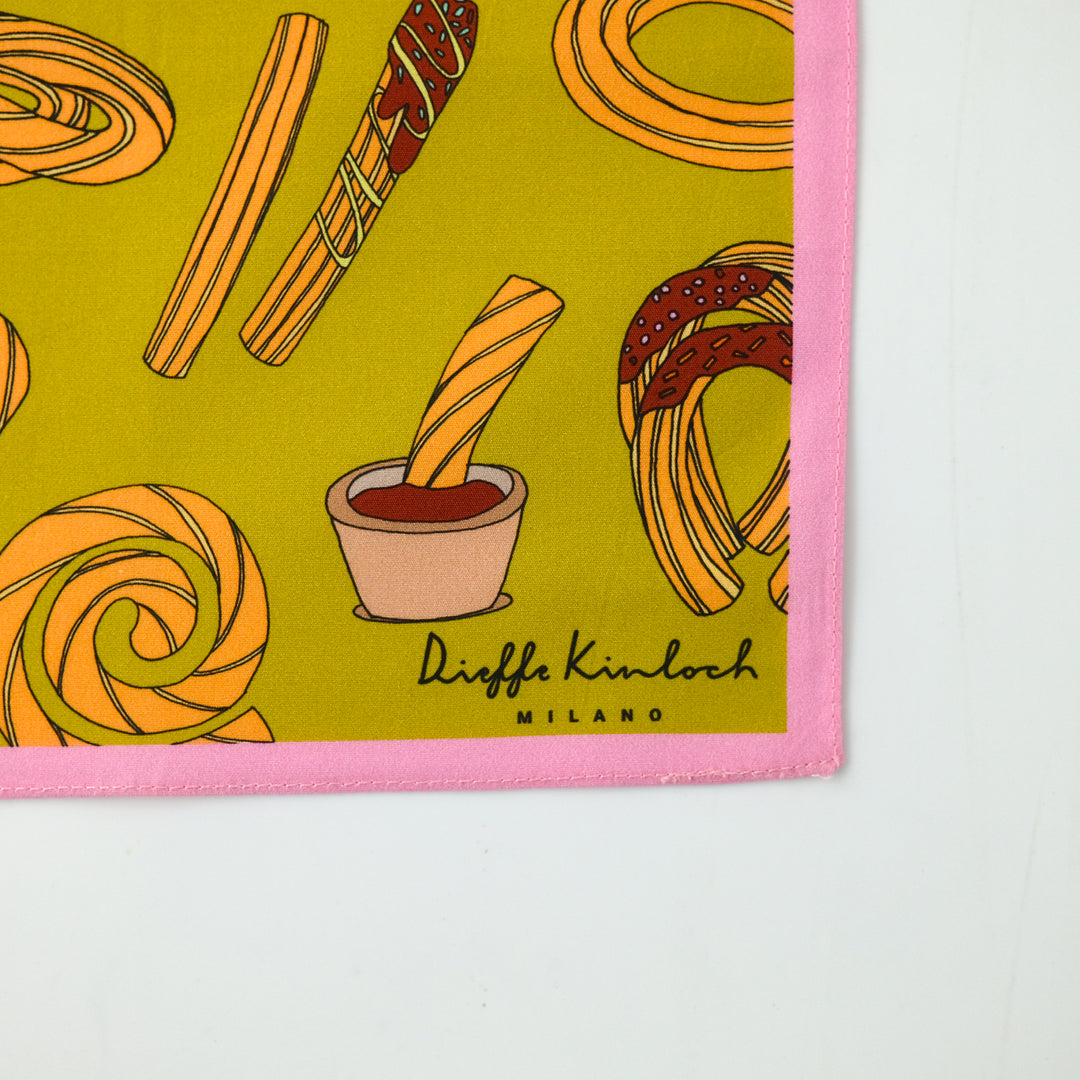 MADRID ”CHURROS”  コットンハンカチーフ (クラシック) MUSTERED×PINK