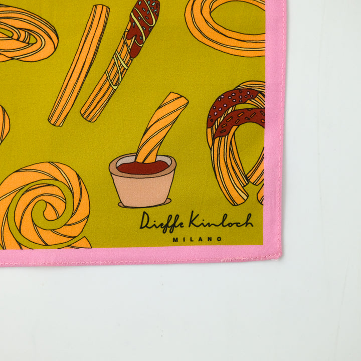 MADRID ”CHURROS”  コットンハンカチーフ (クラシック) MUSTERED×PINK