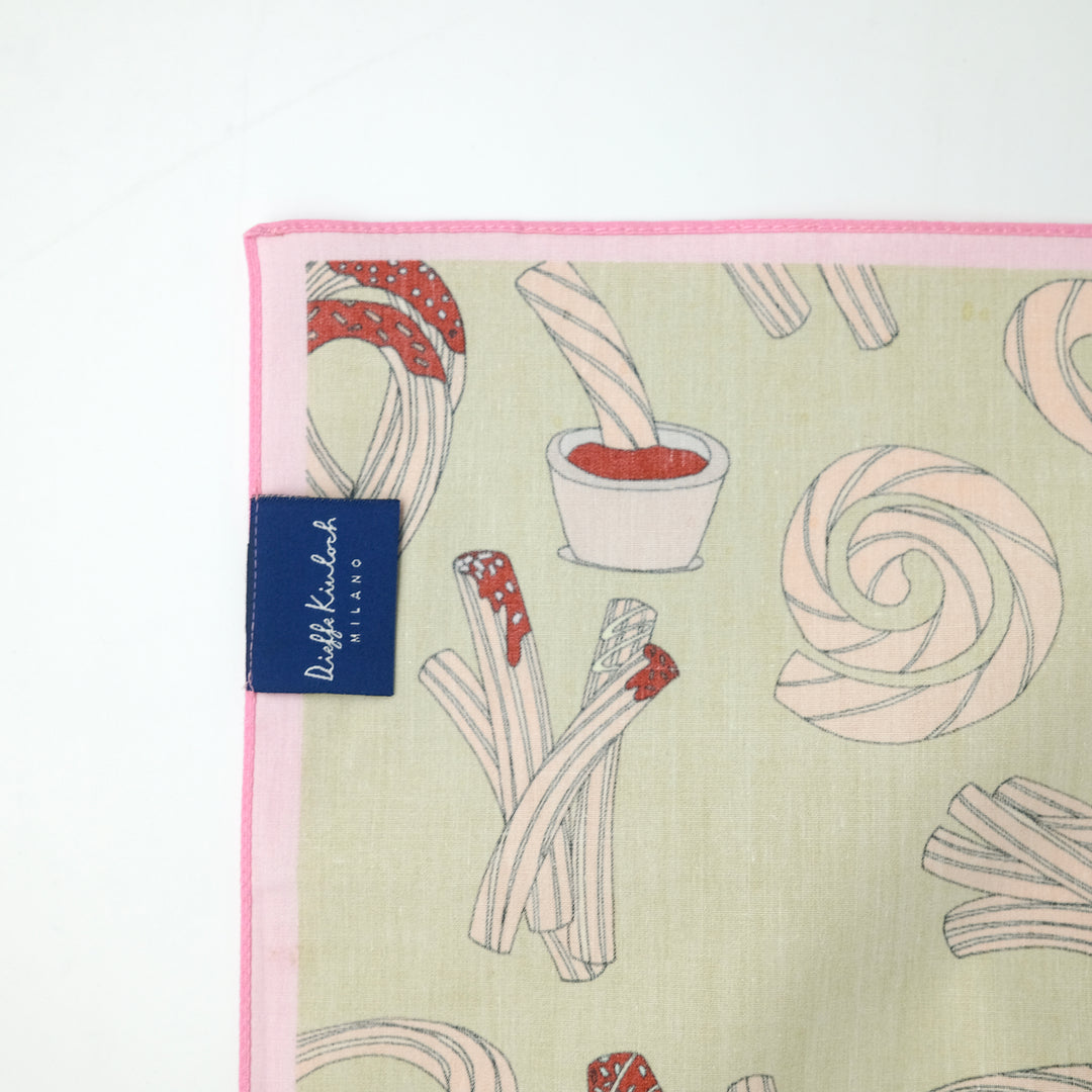 MADRID ”CHURROS”  コットンハンカチーフ (クラシック) MUSTERED×PINK