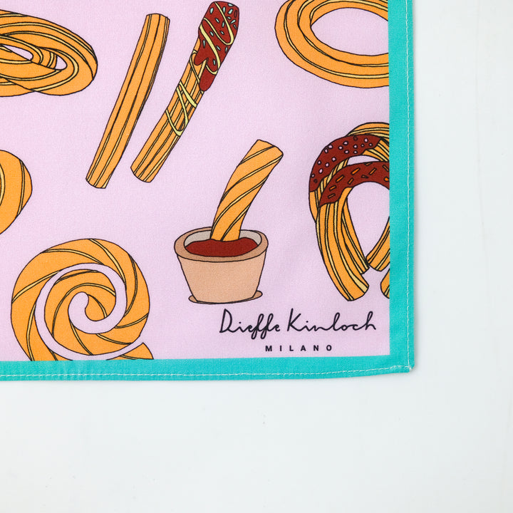 MADRID ”CHURROS” コットンハンカチーフ (クラシック) PINK×BLUE