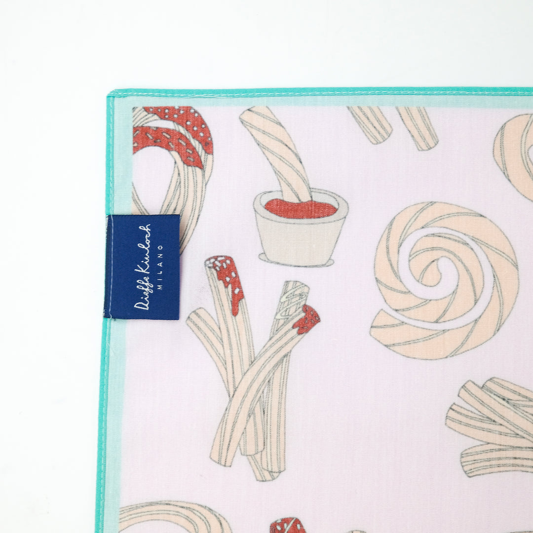 MADRID ”CHURROS” コットンハンカチーフ (クラシック) PINK×BLUE
