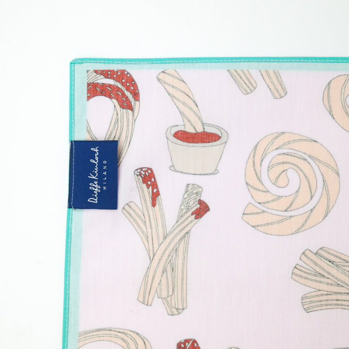 MADRID ”CHURROS” コットンハンカチーフ (クラシック) PINK×BLUE