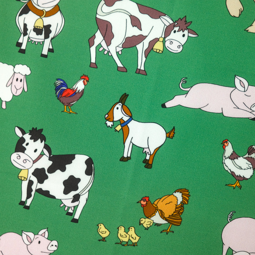 AMSTERDAM "FARM"コットンハンカチーフ (クラシック) GREEN×BROWN
