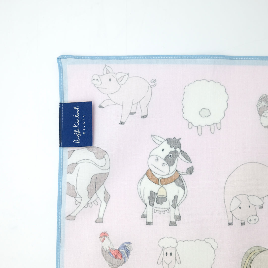 AMSTERDAM "FARM" コットンハンカチーフ (クラシック) PINK×BLUE