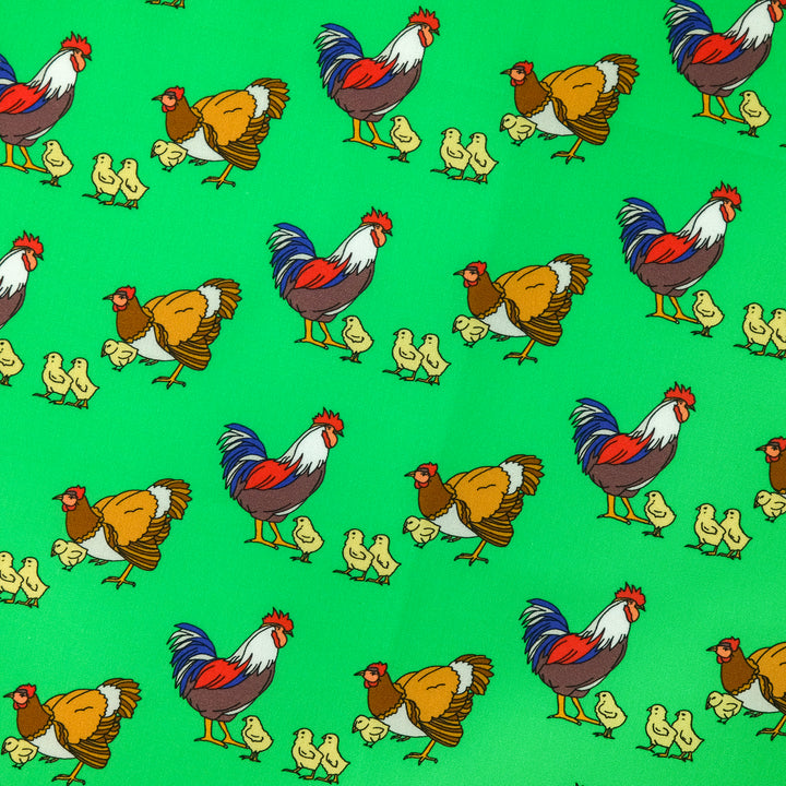 AMSTERDAM "FARM - CHICKENS" コットン ハンカチーフ (クラシック) GREEN×YELLOW