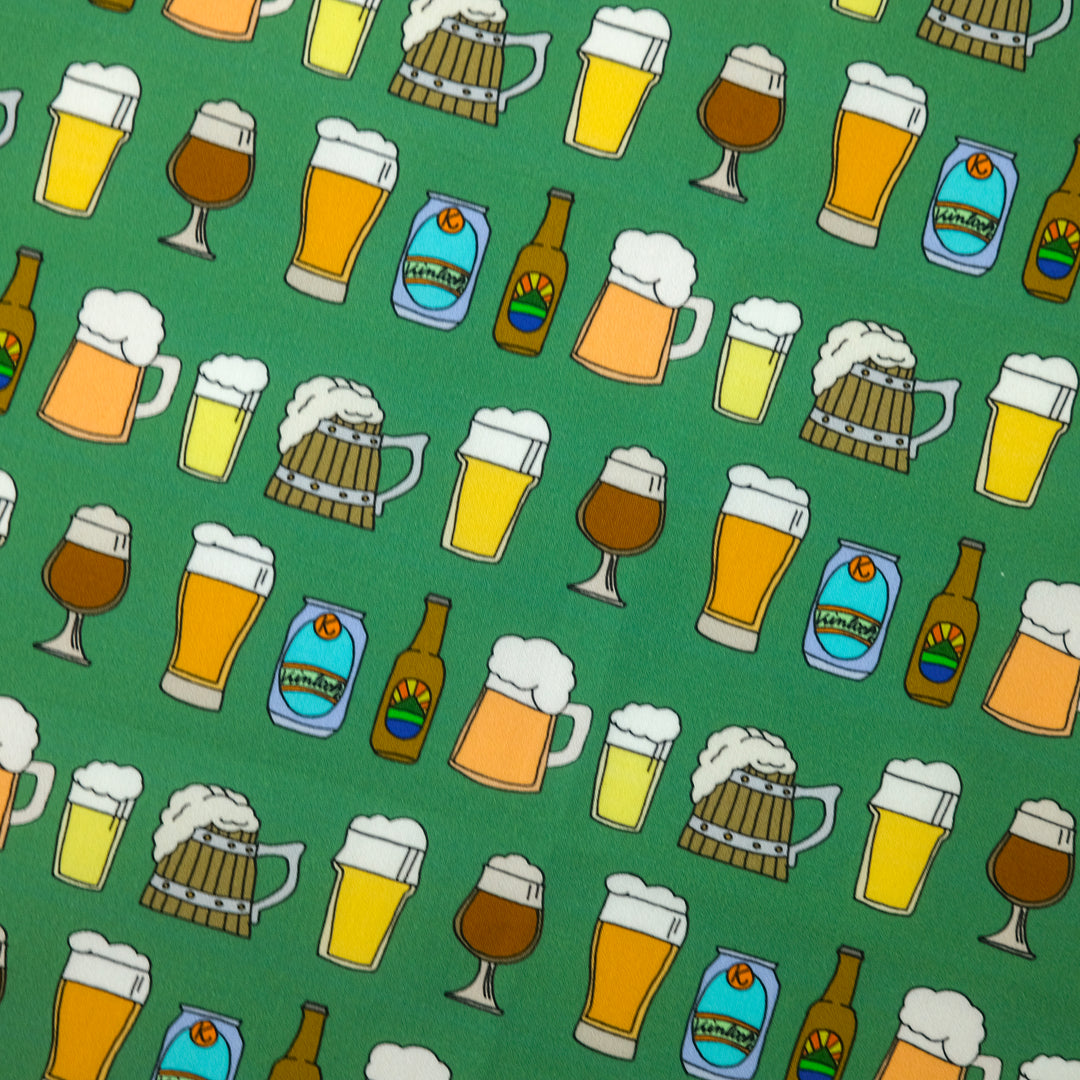 AMSTERDAM "BEER ALL OVER" コットン ハンカチーフ (クラシック) BROWN×GREEN