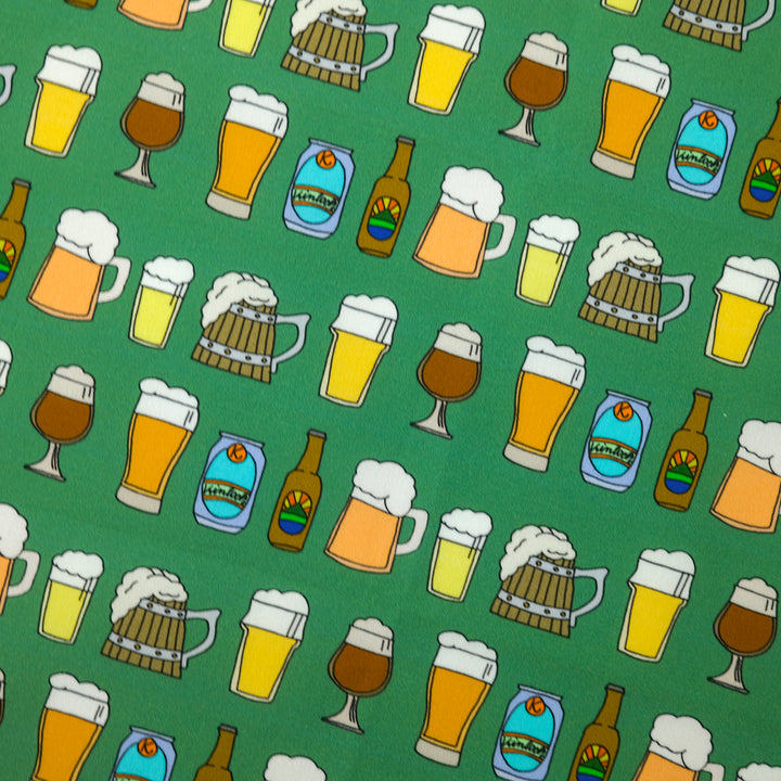 AMSTERDAM "BEER ALL OVER" コットン ハンカチーフ (クラシック) BROWN×GREEN