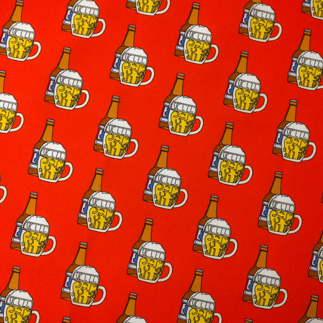 AMSTERDAM "BEER BOTTLE & GLASS" コットンハンカチーフ (クラシック) RED×NAVY
