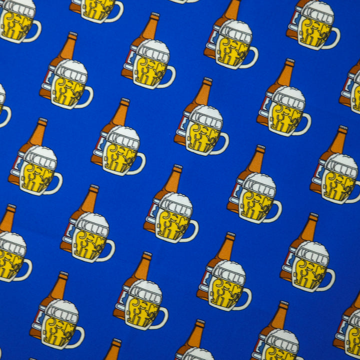 AMSTERDAM "BEER BOTTLE & GLASS" コットンハンカチーフ (クラシック) BLUE×WHITE