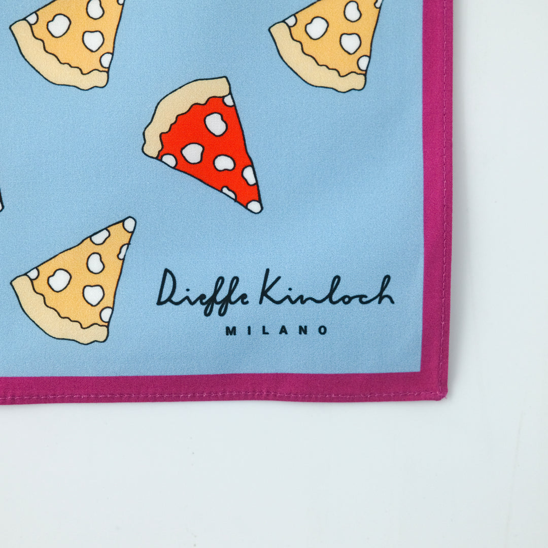 NAPOLI "PIZZA ＆WINE"  コットン ハンカチーフ (クラシック) BLUE×PURPLE