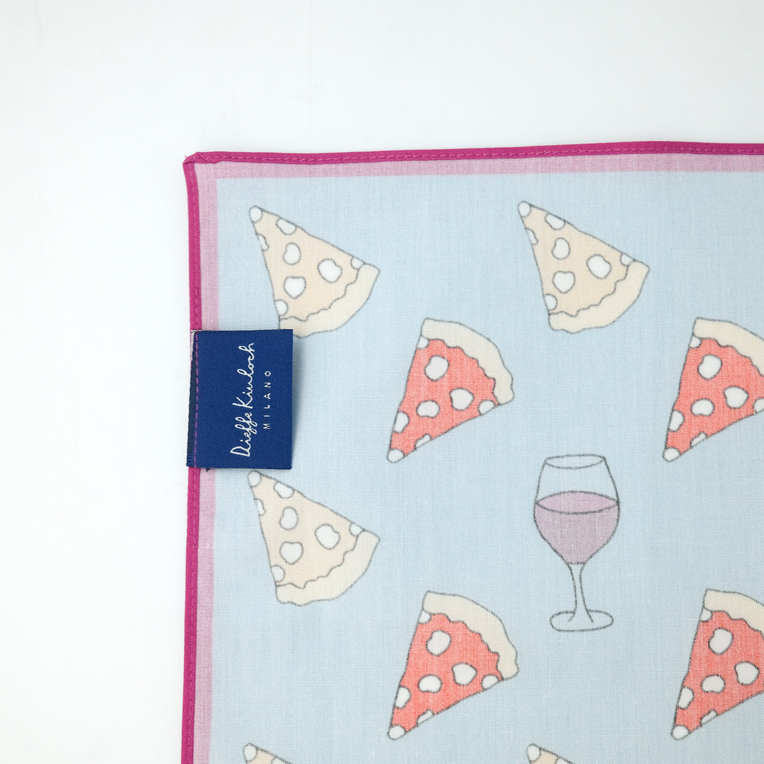 NAPOLI "PIZZA ＆WINE"  コットン ハンカチーフ (クラシック) BLUE×PURPLE
