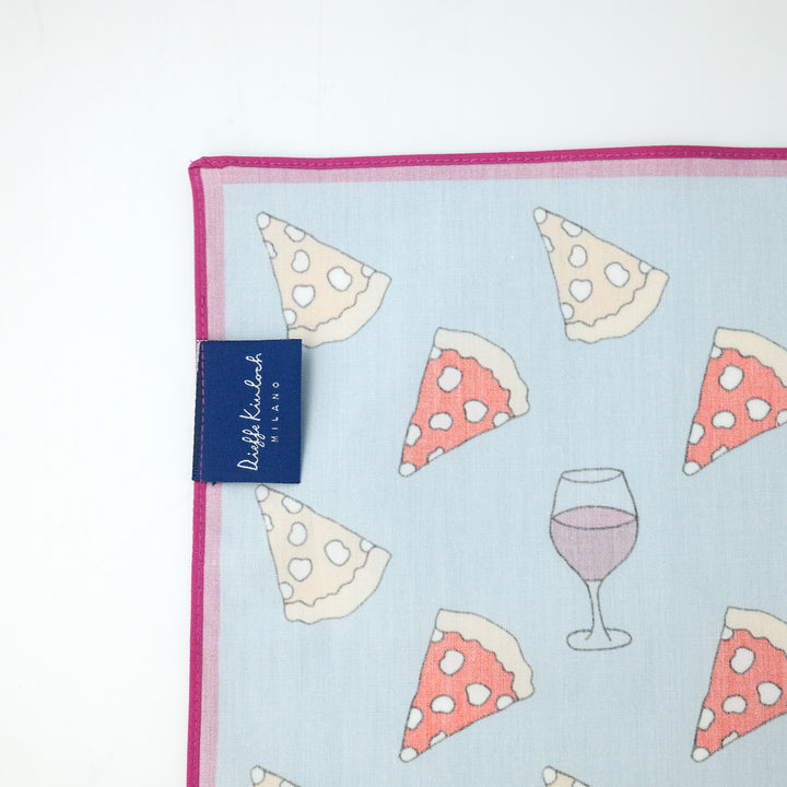NAPOLI "PIZZA ＆WINE"  コットン ハンカチーフ (クラシック) BLUE×PURPLE