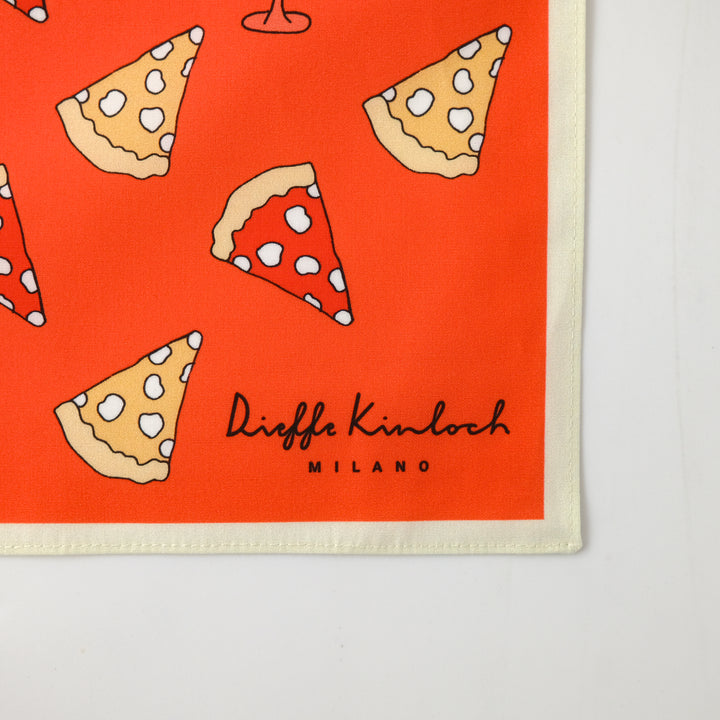 NAPOLI "PIZZA ＆WINE"  コットン ハンカチーフ (クラシック) ORANGE×CREAM