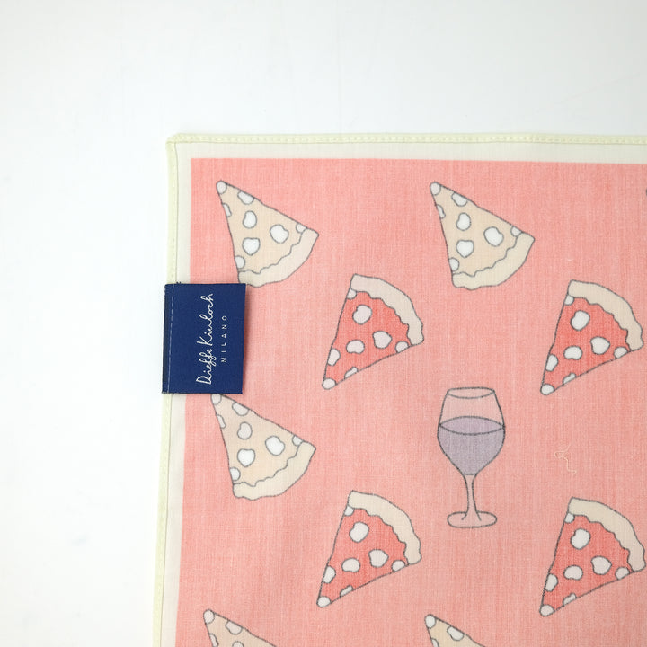NAPOLI "PIZZA ＆WINE"  コットン ハンカチーフ (クラシック) ORANGE×CREAM