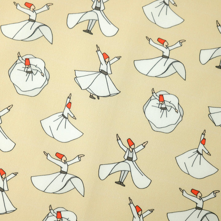 TURKEY "Dervish A.O." コットンハンカチーフ (クラシック) BEIGE×ORANGE