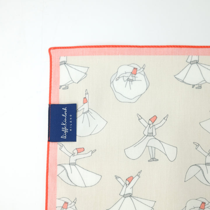 TURKEY "Dervish A.O." コットンハンカチーフ (クラシック) BEIGE×ORANGE