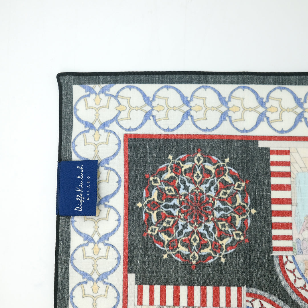 TURKEY "GRAND BAZAAR -FRAME" コットンハンカチーフ (クラシック) BLACK
