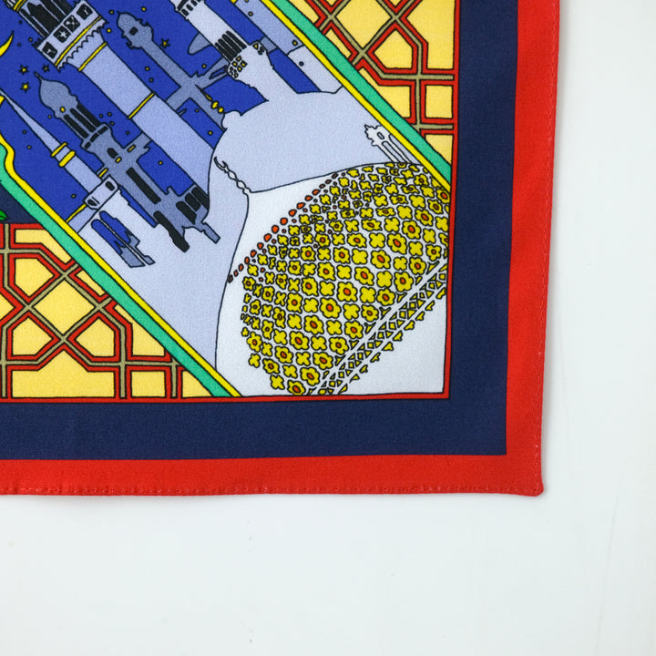 TURKEY "ISTAMBUL" コットンハンカチーフ (クラシック) NAVY×RED
