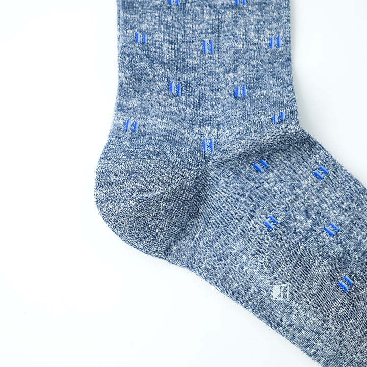 TIES DESING リネン ショートソックス NAVY