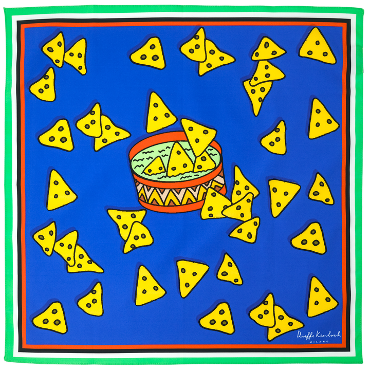 MEXICO "GUACAMOLE"  コットン ハンカチーフ (クラシック) BLUE×GREEN