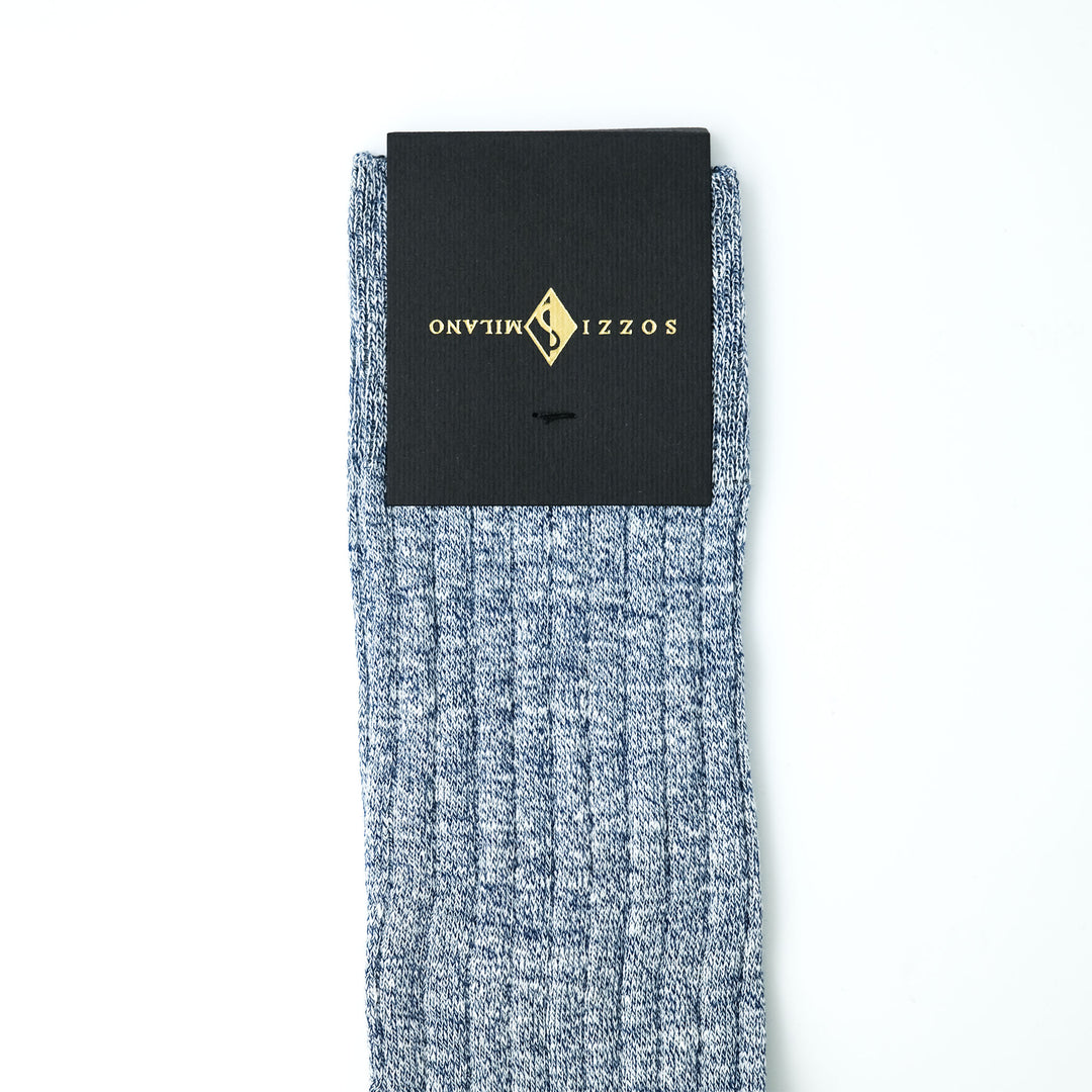 SOLID RIB リネン ショートソックス JEANS