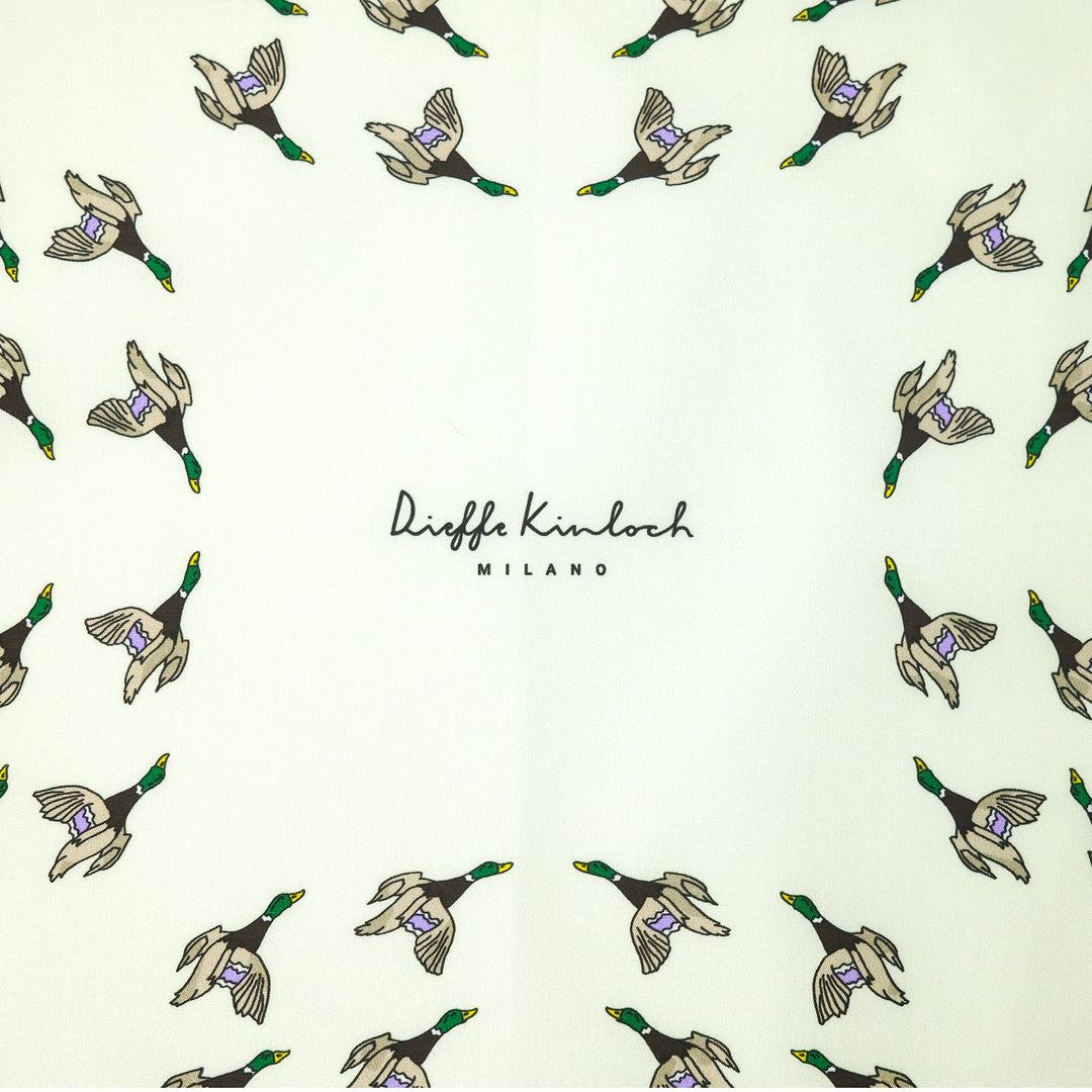 LONDON "CACCIA" コットン ハンカチーフ（クラシック）CREAM×GREEN